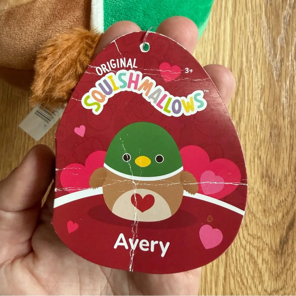 Squishmallows Avery the mallard duck holiday and valentines bundle